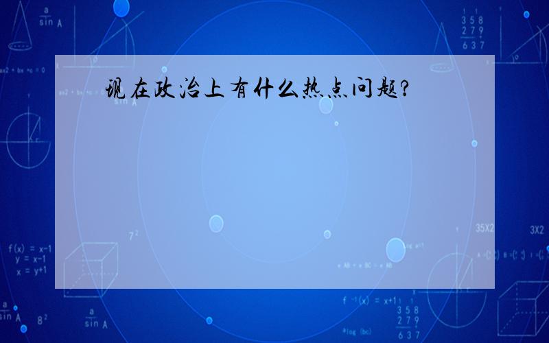 现在政治上有什么热点问题?