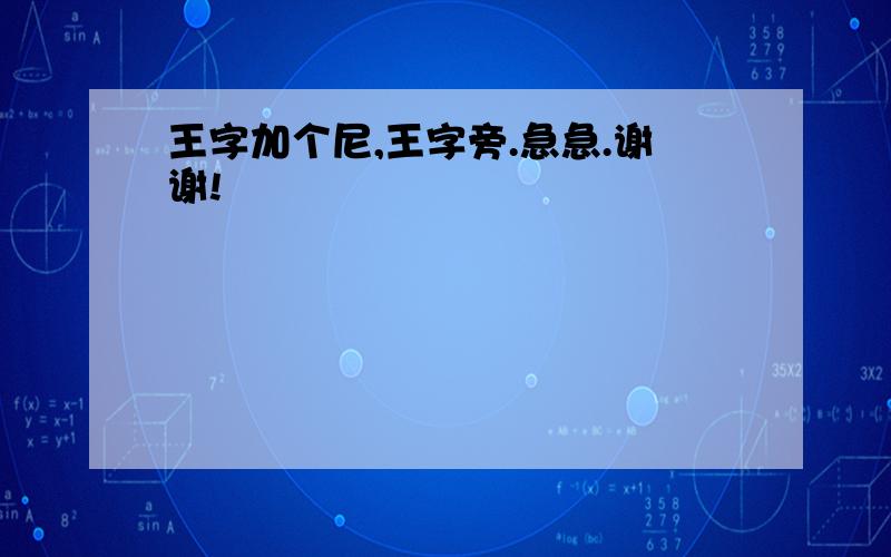 王字加个尼,王字旁.急急.谢谢!