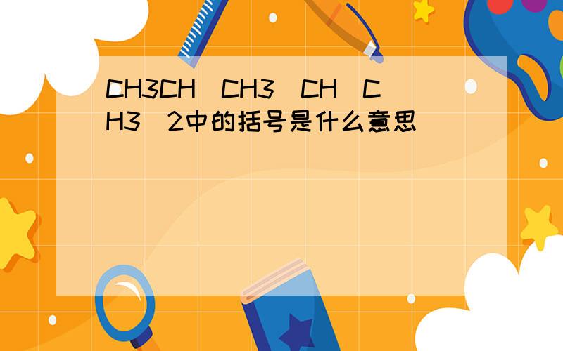 CH3CH(CH3)CH(CH3)2中的括号是什么意思