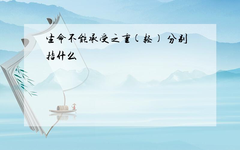 生命不能承受之重(轻) 分别指什么