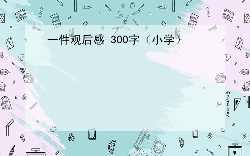 一件观后感 300字（小学）