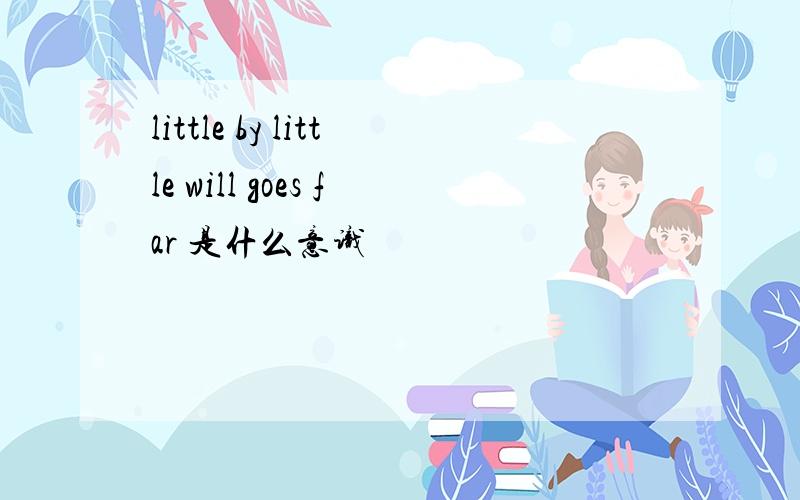 little by little will goes far 是什么意识