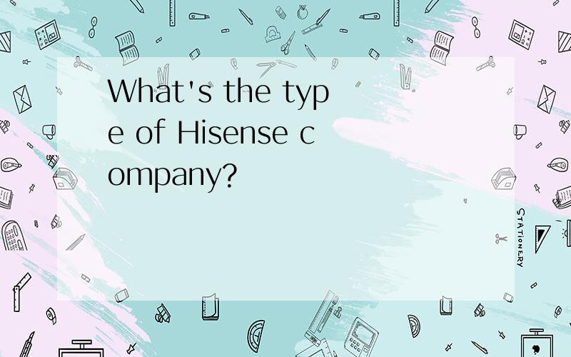 What's the type of Hisense company?