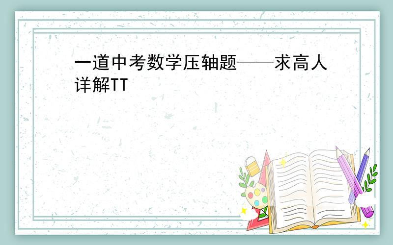 一道中考数学压轴题——求高人详解TT