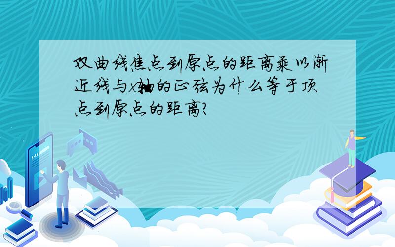 双曲线焦点到原点的距离乘以渐近线与x轴的正弦为什么等于顶点到原点的距离?