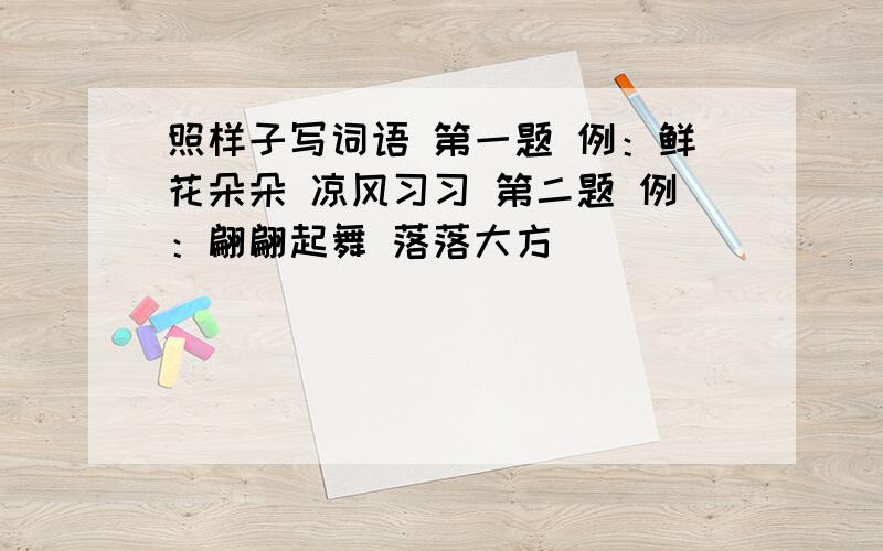 照样子写词语 第一题 例：鲜花朵朵 凉风习习 第二题 例：翩翩起舞 落落大方