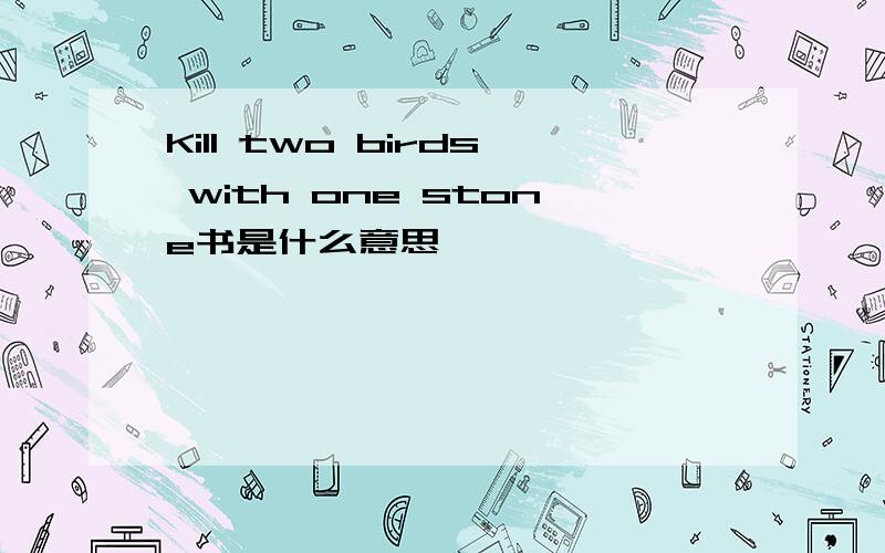 Kill two birds with one stone书是什么意思