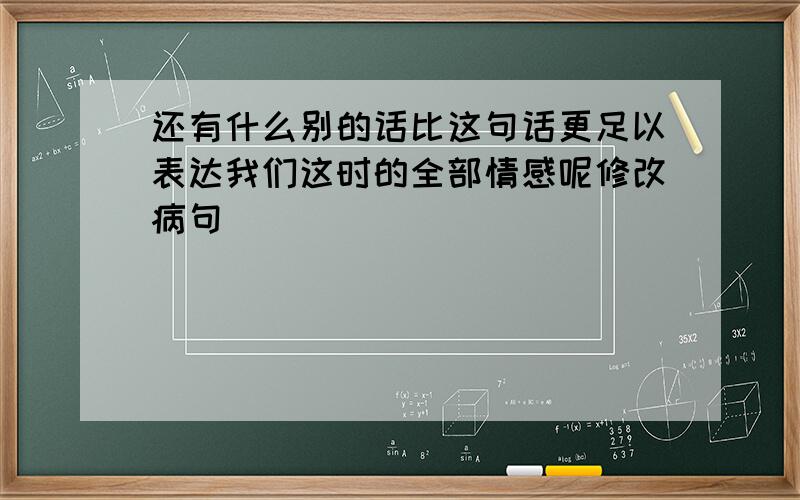 还有什么别的话比这句话更足以表达我们这时的全部情感呢修改病句