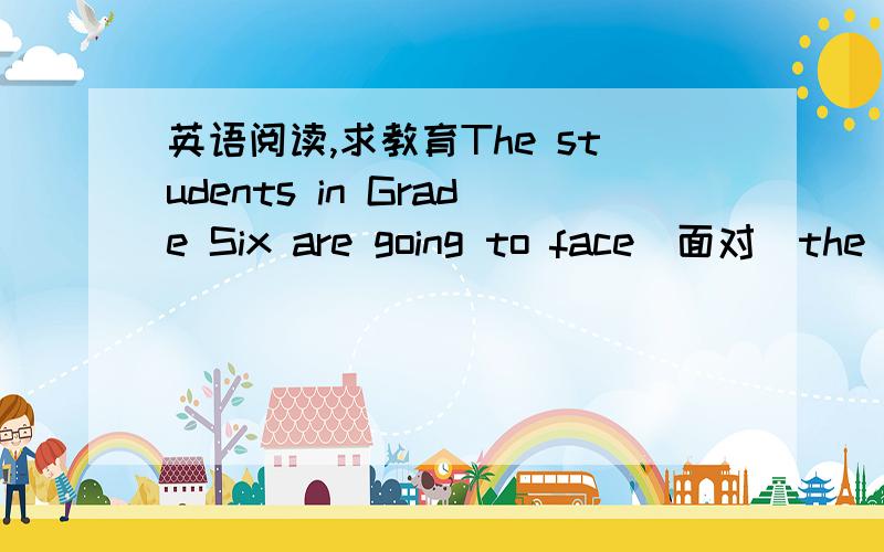 英语阅读,求教育The students in Grade Six are going to face（面对）the b