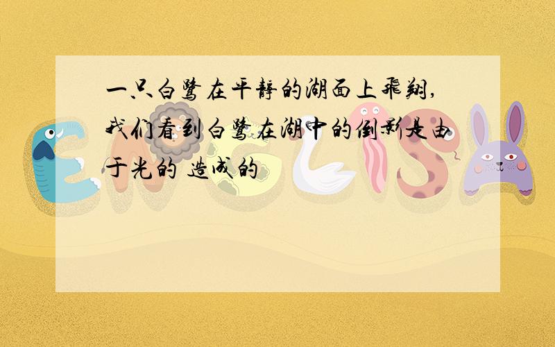 一只白鹭在平静的湖面上飞翔,我们看到白鹭在湖中的倒影是由于光的 造成的