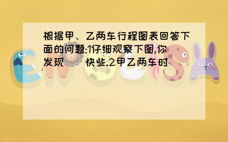 根据甲、乙两车行程图表回答下面的问题:1仔细观察下图,你发现()快些.2甲乙两车时