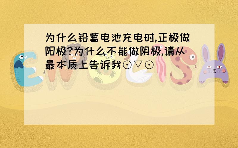 为什么铅蓄电池充电时,正极做阳极?为什么不能做阴极,请从最本质上告诉我⊙▽⊙