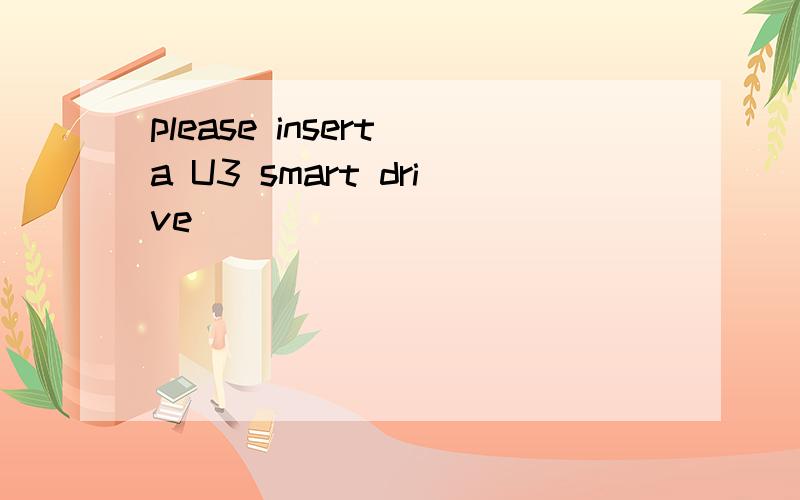 please insert a U3 smart drive