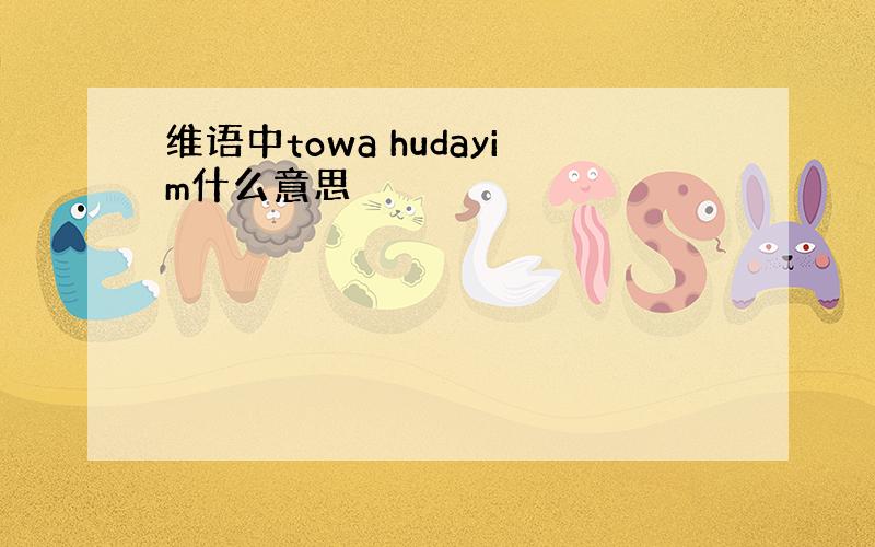 维语中towa hudayim什么意思