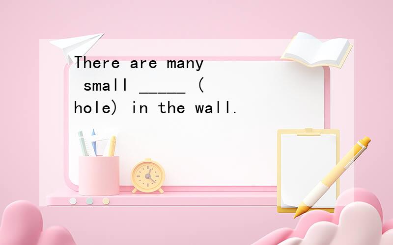 There are many small _____ (hole) in the wall.