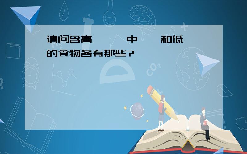 请问含高嘌呤、中嘌呤和低嘌呤的食物各有那些?