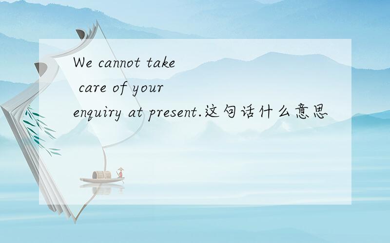 We cannot take care of your enquiry at present.这句话什么意思