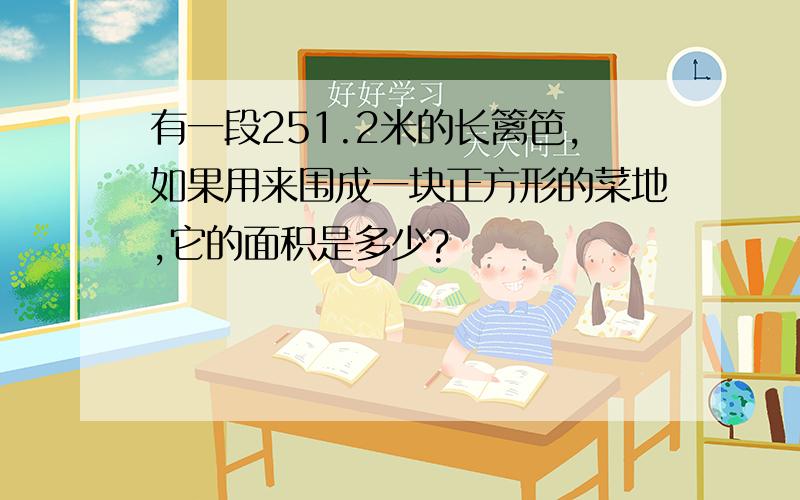 有一段251.2米的长篱笆,如果用来围成一块正方形的菜地,它的面积是多少?