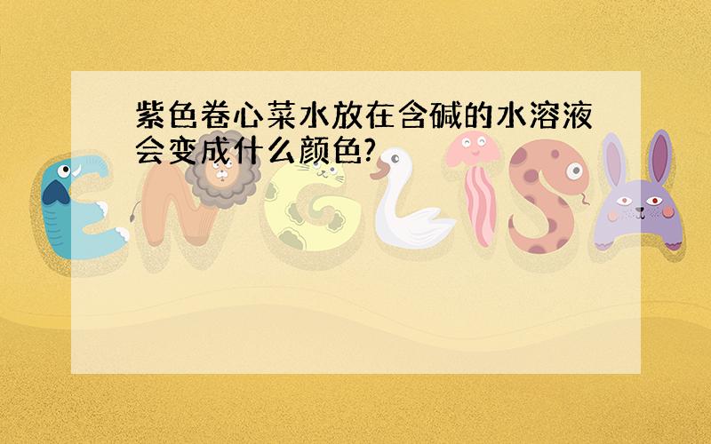 紫色卷心菜水放在含碱的水溶液会变成什么颜色?