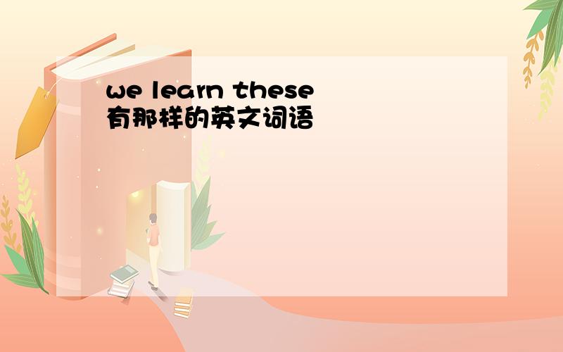 we learn these有那样的英文词语