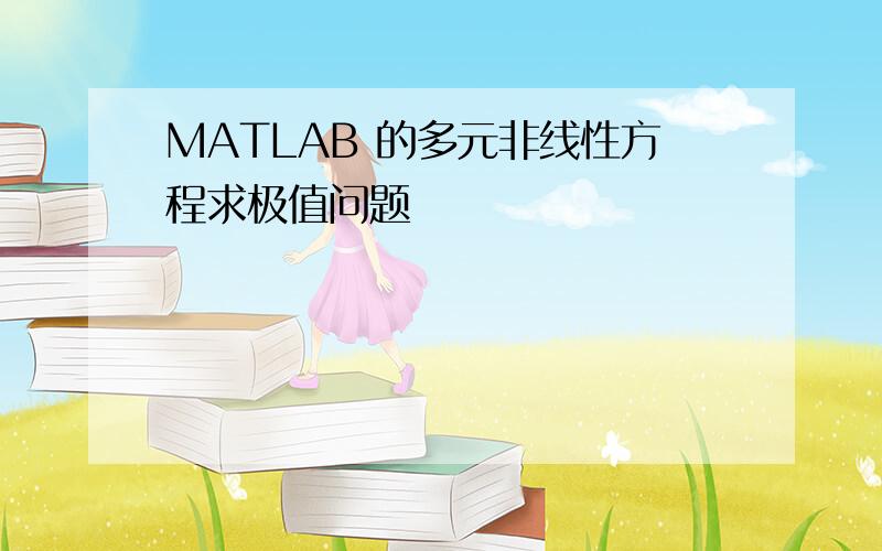 MATLAB 的多元非线性方程求极值问题