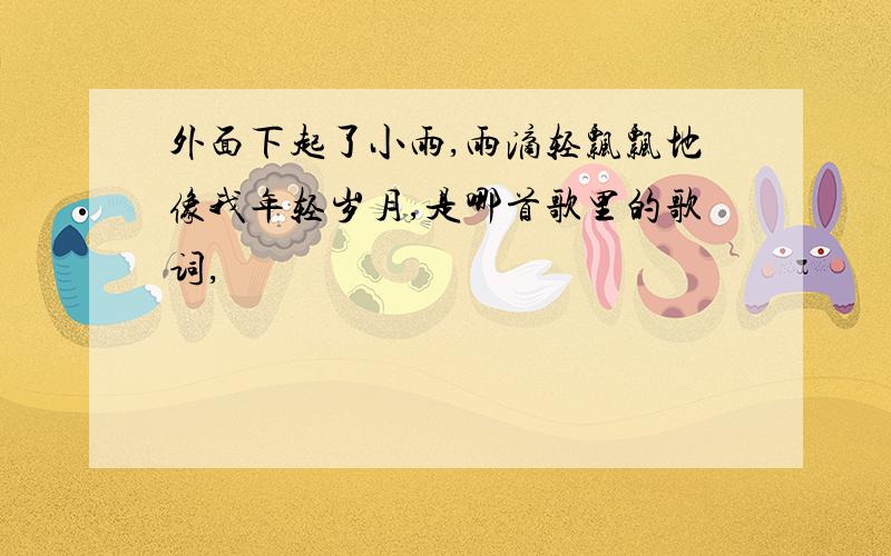 外面下起了小雨,雨滴轻飘飘地像我年轻岁月,是哪首歌里的歌词,