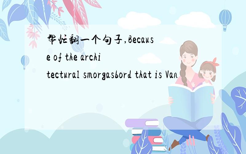 帮忙翻一个句子,Because of the architectural smorgasbord that is Van