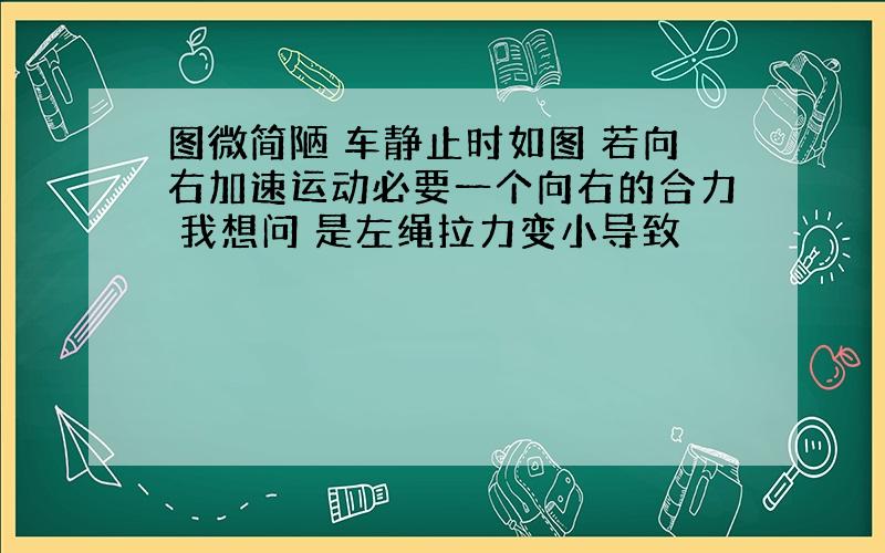 图微简陋 车静止时如图 若向右加速运动必要一个向右的合力 我想问 是左绳拉力变小导致