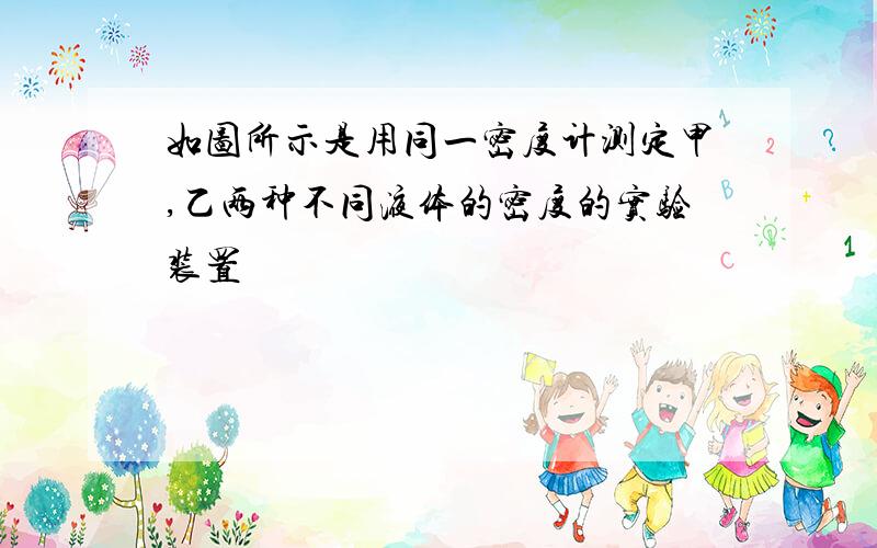 如图所示是用同一密度计测定甲,乙两种不同液体的密度的实验装置