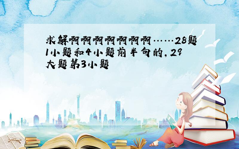 求解啊啊啊啊啊啊啊……28题1小题和4小题前半句的,29大题第3小题