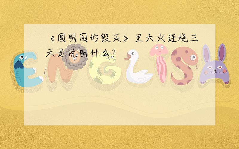 《圆明园的毁灭》里大火连烧三天是说明什么?