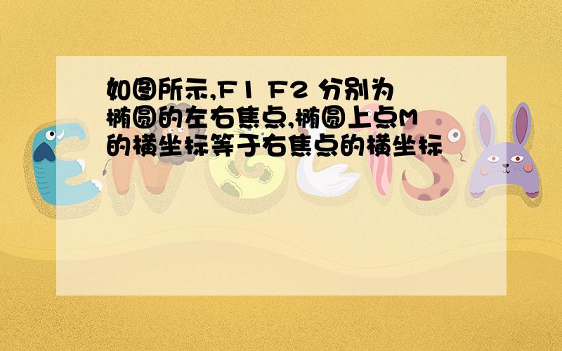 如图所示,F1 F2 分别为椭圆的左右焦点,椭圆上点M 的横坐标等于右焦点的横坐标