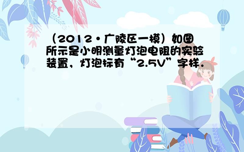 （2012•广陵区一模）如图所示是小明测量灯泡电阻的实验装置，灯泡标有“2.5V”字样．