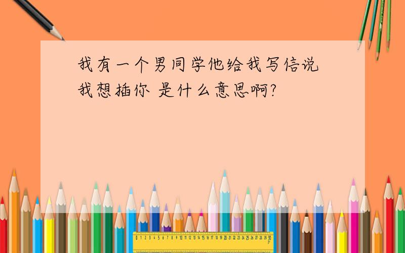 我有一个男同学他给我写信说 我想插你 是什么意思啊?