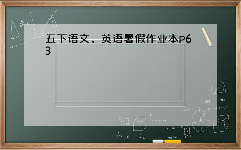 五下语文、英语暑假作业本P63