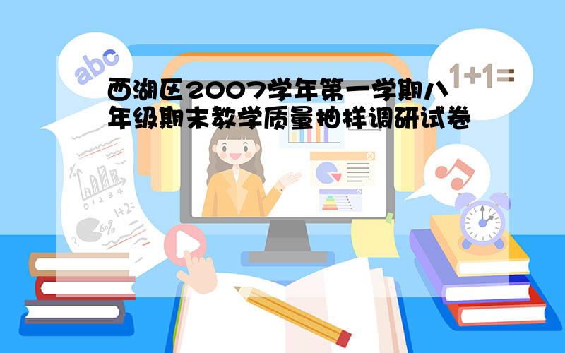 西湖区2007学年第一学期八年级期末教学质量抽样调研试卷