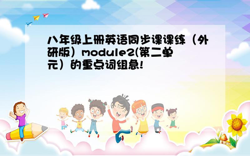 八年级上册英语同步课课练（外研版）module2(第二单元）的重点词组急!