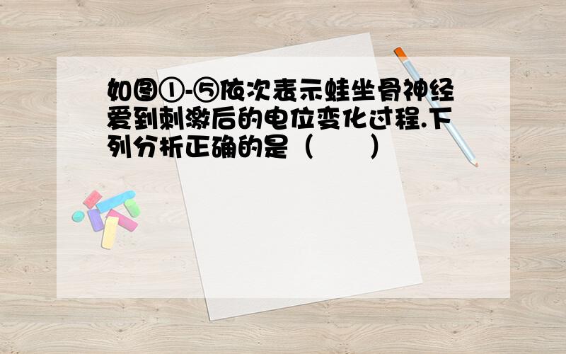 如图①-⑤依次表示蛙坐骨神经爱到刺激后的电位变化过程.下列分析正确的是（　　）