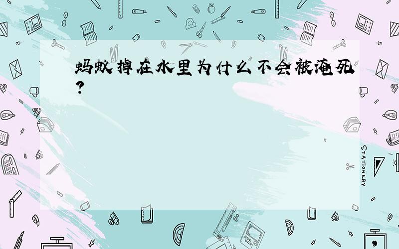 蚂蚁掉在水里为什么不会被淹死?