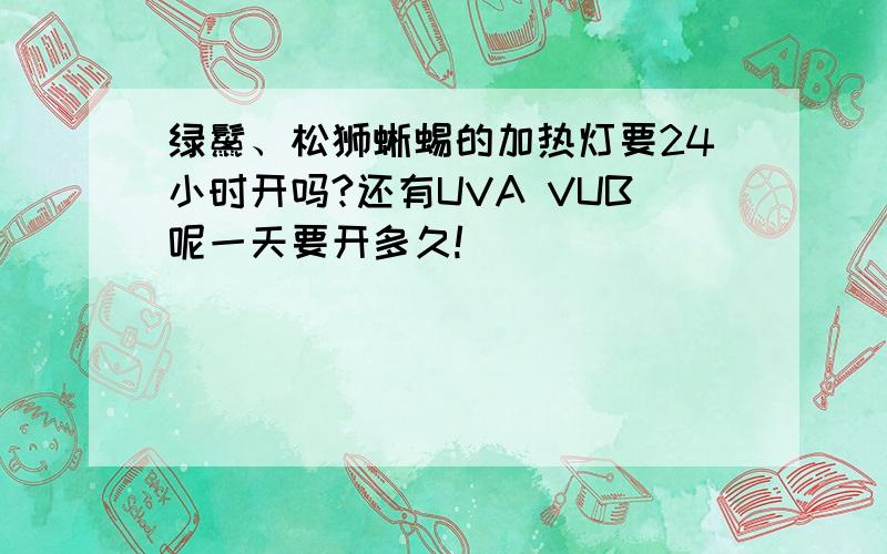 绿鬣、松狮蜥蜴的加热灯要24小时开吗?还有UVA VUB呢一天要开多久!