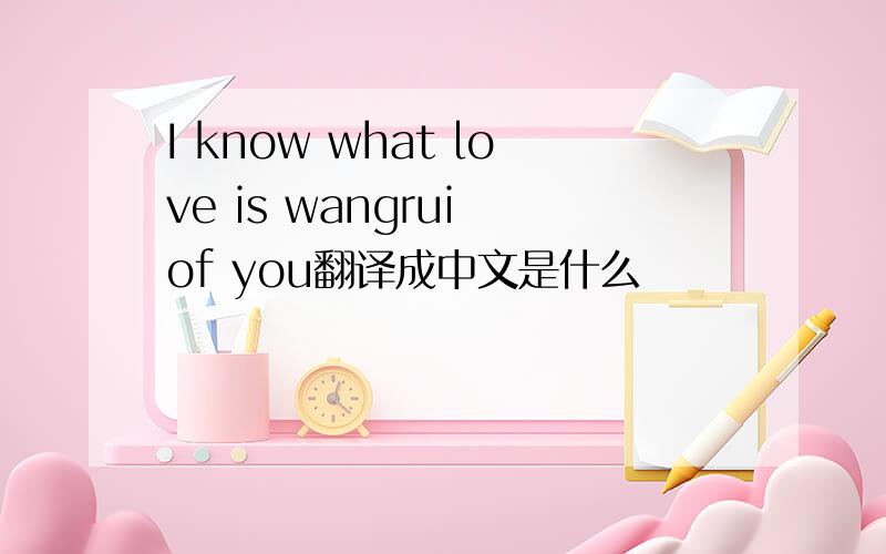 I know what love is wangrui of you翻译成中文是什么