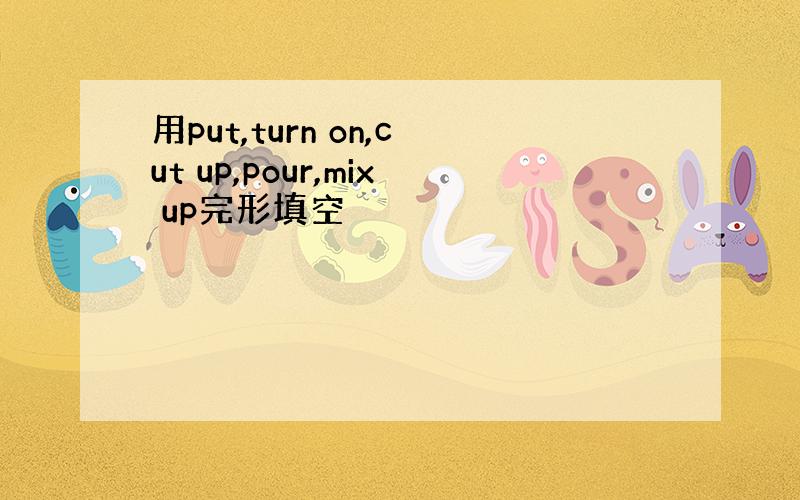 用put,turn on,cut up,pour,mix up完形填空