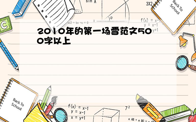 2010年的第一场雪范文500字以上