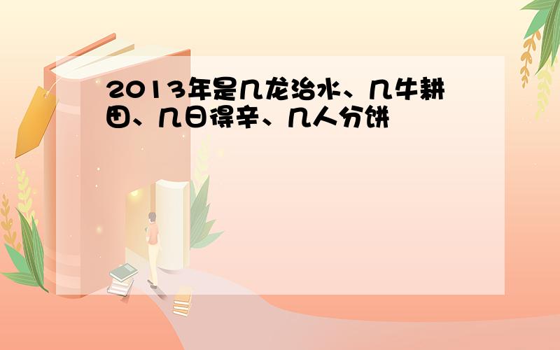 2013年是几龙治水、几牛耕田、几日得辛、几人分饼