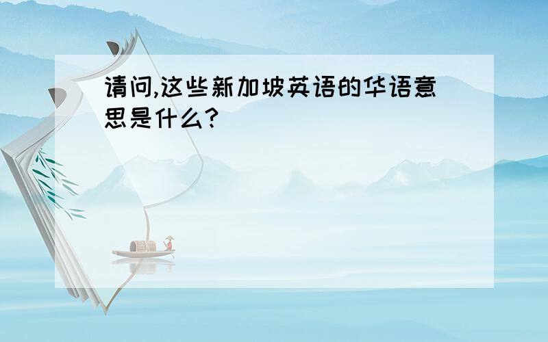 请问,这些新加坡英语的华语意思是什么?