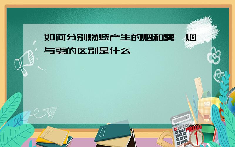 如何分别燃烧产生的烟和雾,烟与雾的区别是什么