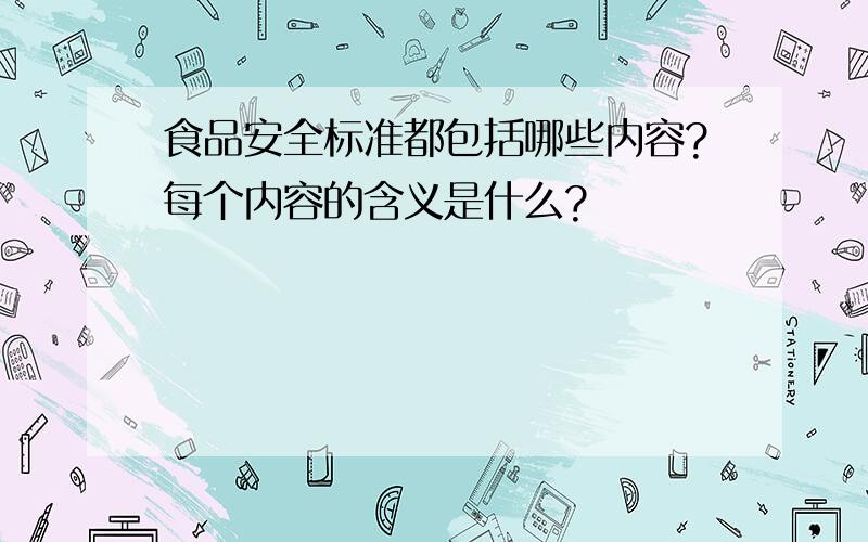 食品安全标准都包括哪些内容?每个内容的含义是什么?