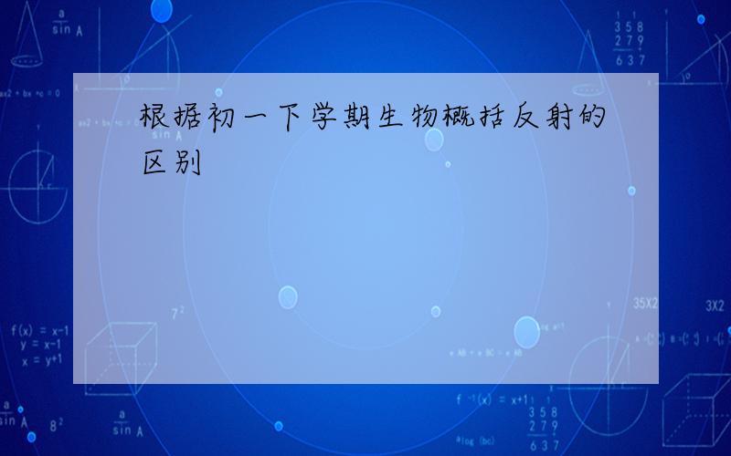 根据初一下学期生物概括反射的区别