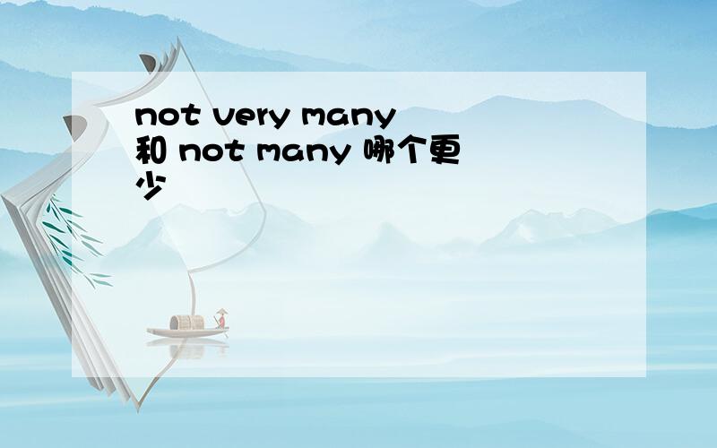 not very many 和 not many 哪个更少