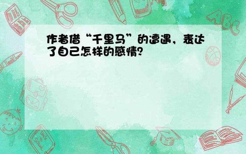 作者借“千里马”的遭遇，表达了自己怎样的感情？